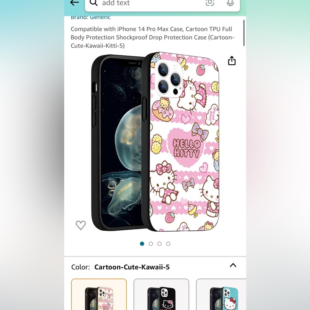 Hello kitty shockproof drop protection iphone 14 pro max phone case